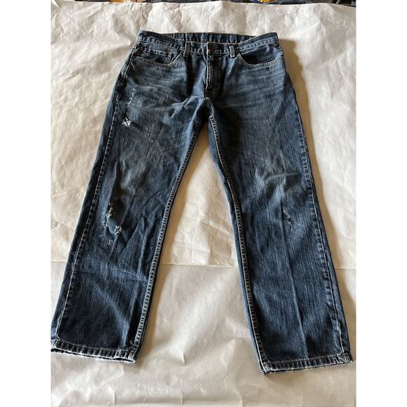 Levis 559 Jeans Men’s 36x30 Blue Medium Wash Cotton Denim Outdoor Y2K Distressed - Picture 1 of 16